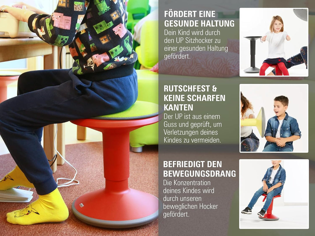 Interstuhl UPis1 - ergonomischer Sitzhocker mit Schwingeffekt - höhenverstellbar - Hocker mit rutsch