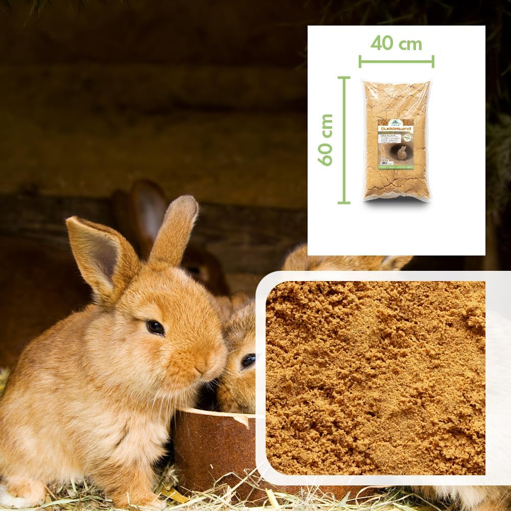 Terra Discount Buddelsand für Kaninchen 20 kg – grabfähiger Natursand für Buddelkiste &amp; Gehege – sta