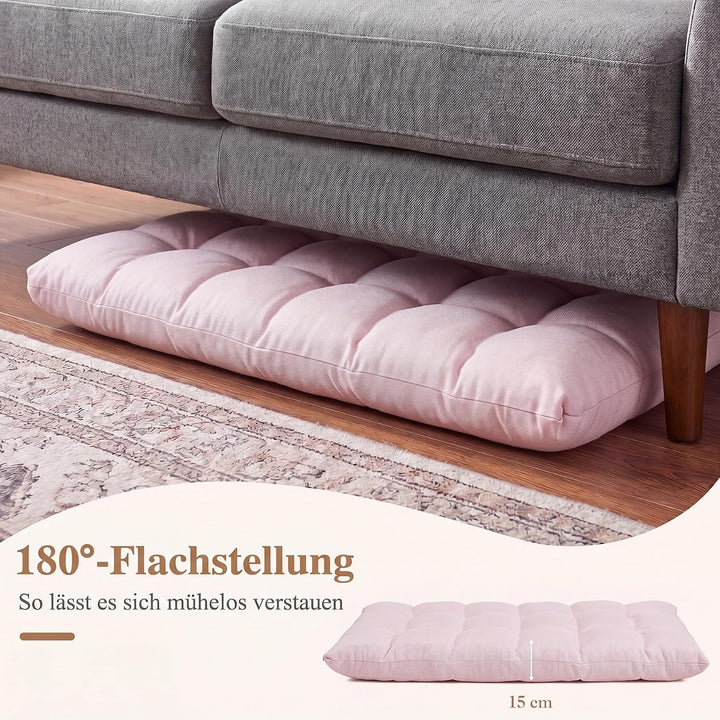 COSTWAY Bodenstuhl verstellbar, Bodensessel gepolstert, Bodenkissen mit Rückenlehne, Meditationsstuh