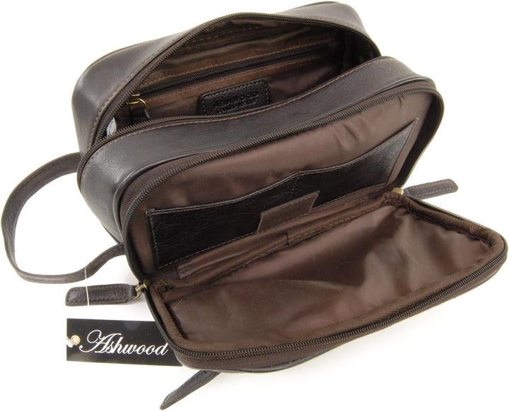 ASHWOOD - Leder - Wäschetasche/Rasierentasche Chelsea - Braun, Braun