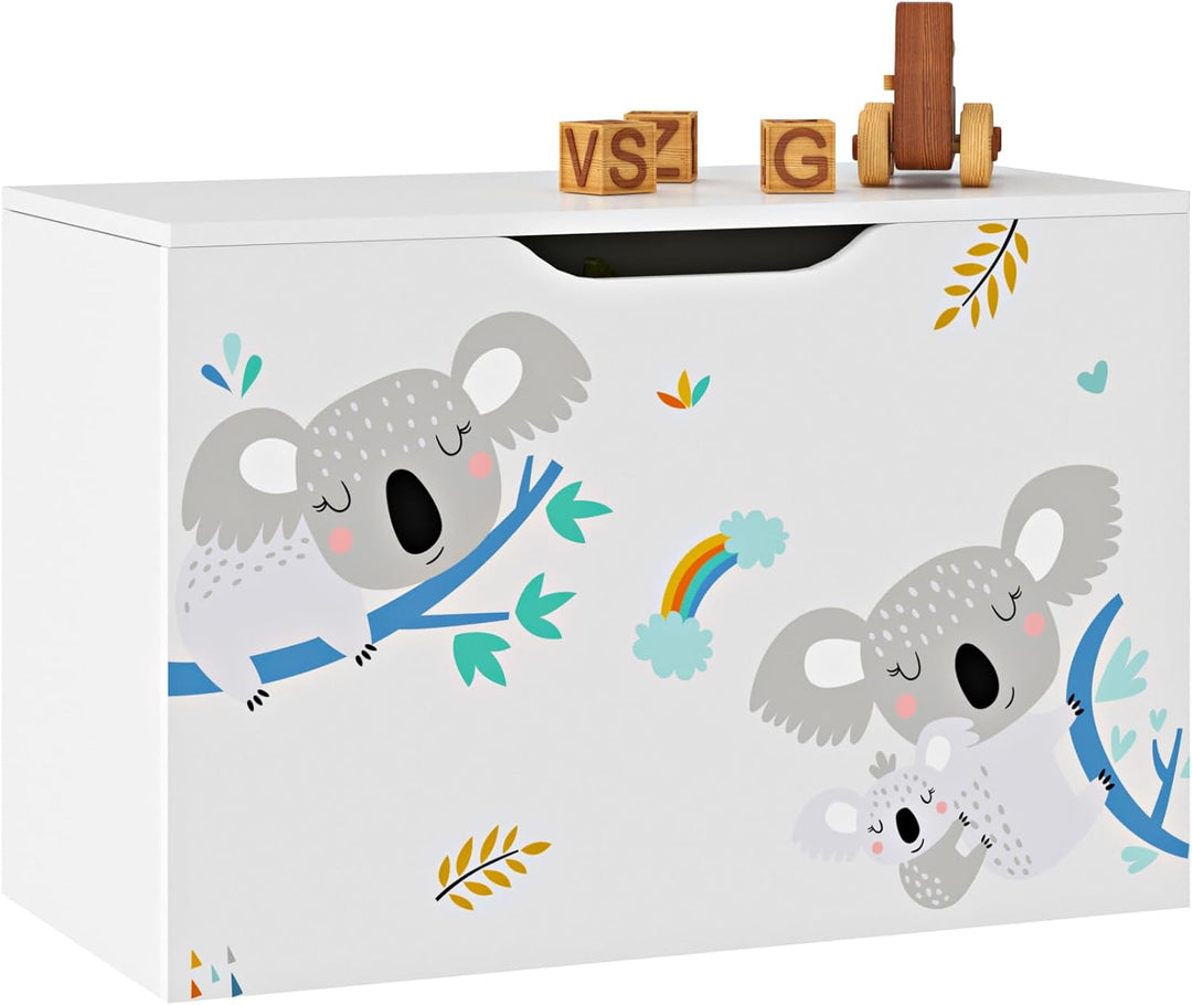 [en.casa] Spielzeugkiste Oleiros mit aufklappbarem Deckel Aufbewahrungsbox für Kinderzimmer Bücher S