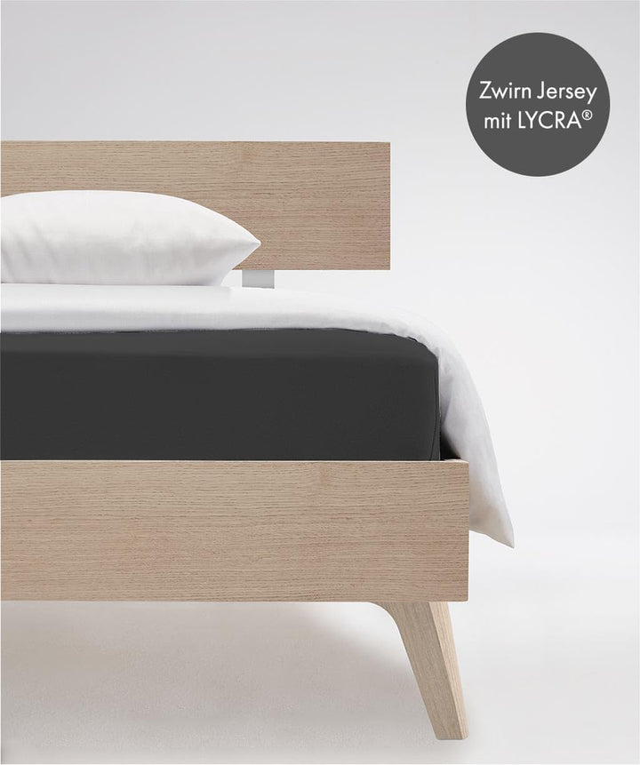 fleuresse Comfort Spannbettlaken, 96% Baumwolle, 4% Elasthan, anthrazit, 200 x 200 cm 200 x 200 cm A