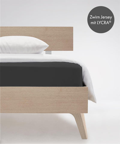 fleuresse Comfort Spannbettlaken, 96% Baumwolle, 4% Elasthan, anthrazit, 200 x 200 cm 200 x 200 cm A