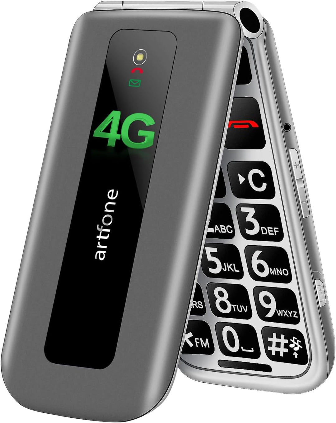artfone 4G Mobile Pour Seniors sans abonnement, téléphone Portable à clapet Avec Touche d'appel d'ur