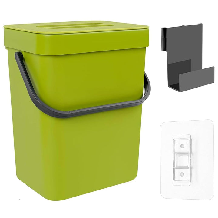 3L Biomülleimer Küche Klein, Komposter Mülleimer mit Deckel, Aufhängbarenzum Komposteimer, Tischabfa