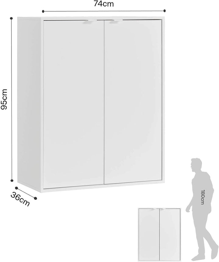 mokebo Schuhschrank 'Der Concierge' (74x95 cm) aus Holz, Schuhregal mit Zwei Türen, Aufbewahrungssch