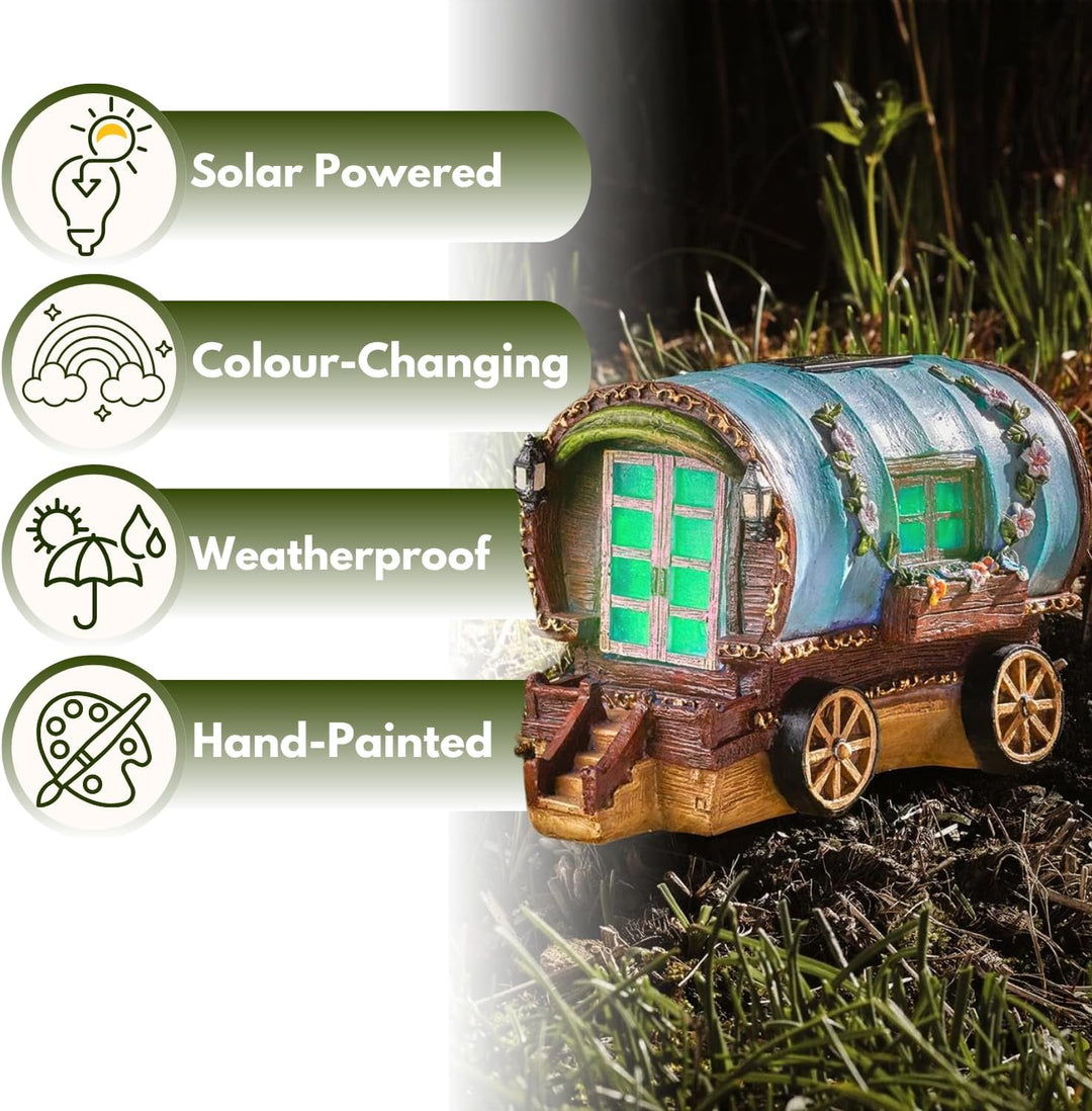 Garten Mile® beleuchtetes Feenhaus für draussen, solarbetrieben, Solarlicht, Pilz, Gartenzwerg, Feen