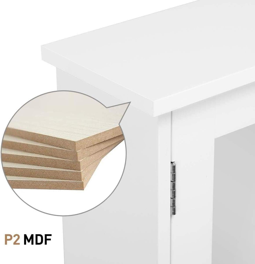 Yaheetech Spiegelschrank, Badschrank, Hängeschrank mit Spiegeltür, Badezimmerspiegel mit Ablagen, 56