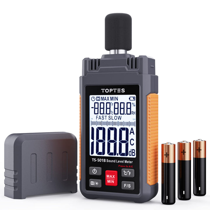 Dezibel Messgerät, TopTes TS-501B Schallpegelmesser mit 2,24-Zoll-LCD-Bildschirm mit Hintergrundbele