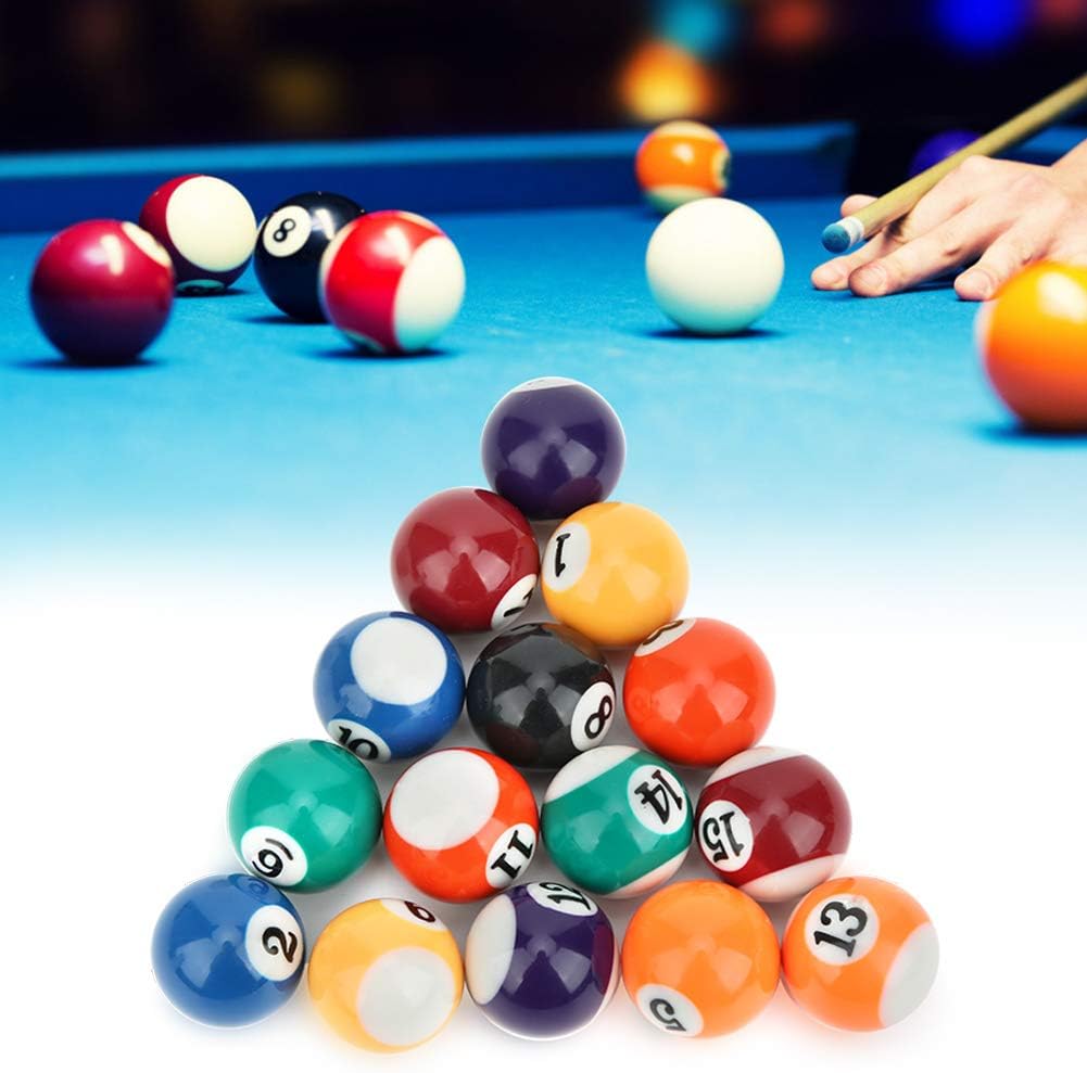 Billardkugeln Set, 16 Stück 32 mm Billard Kugel Set Mini Harz Billardkugel Kompletter Satz Billardti