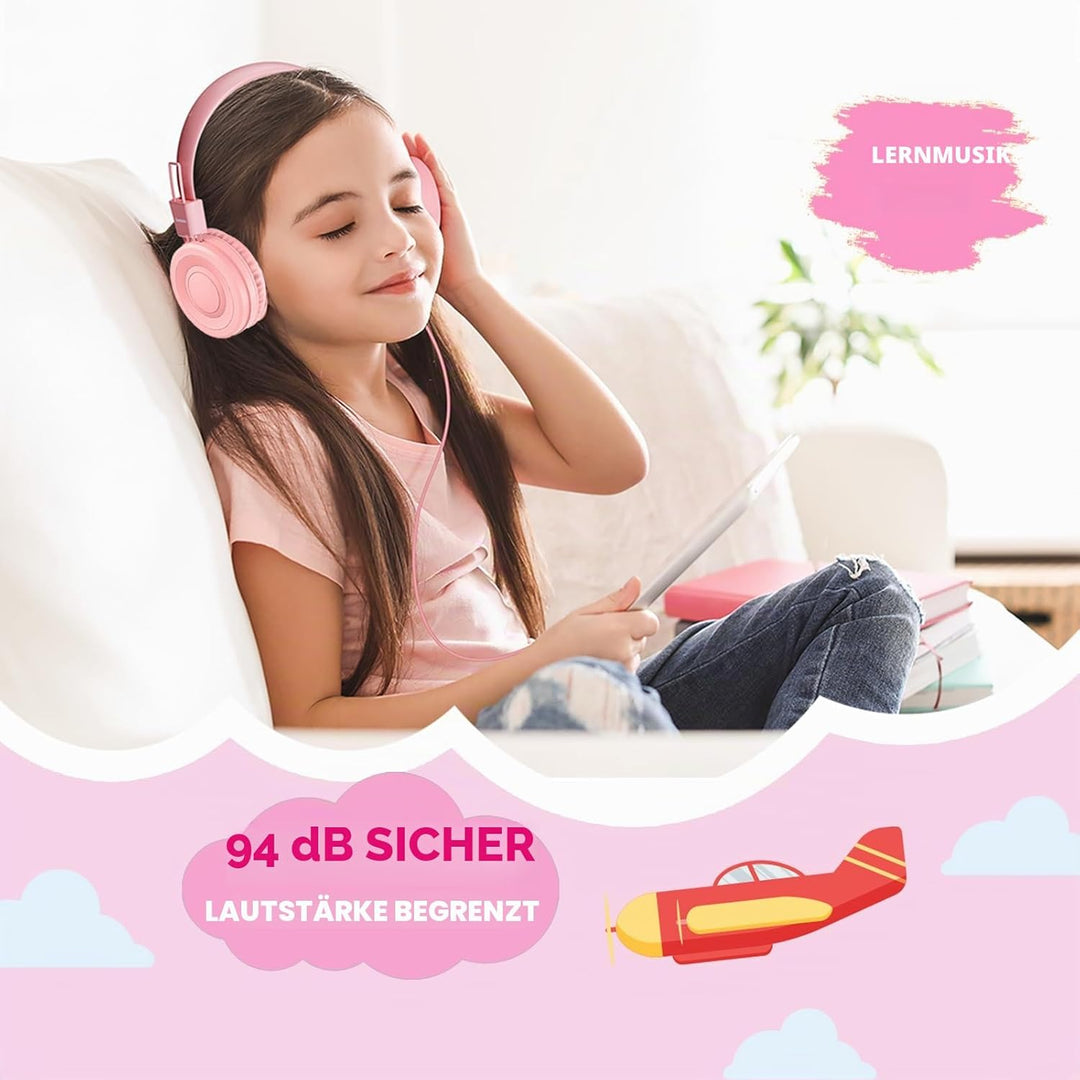 USB Typ C Kinderkopfhörer für die Schule,kabelgebundene Kleinkindkopfhörer,94dB Lautstärkebegrenzung