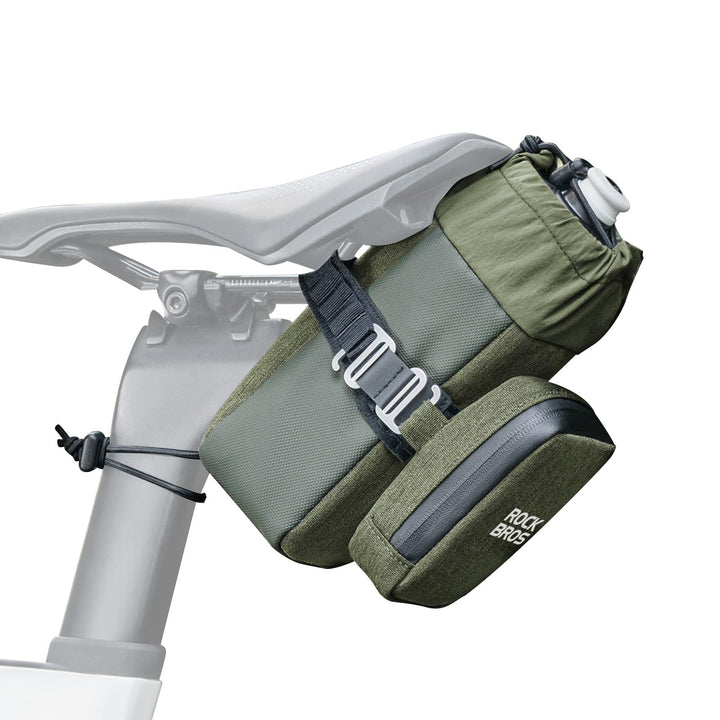 ROCKBROS Fahrrad Satteltasche mit Flaschenhalter und 0,3L Mini Tragbare Fahrradsatteltasche, Kompakt
