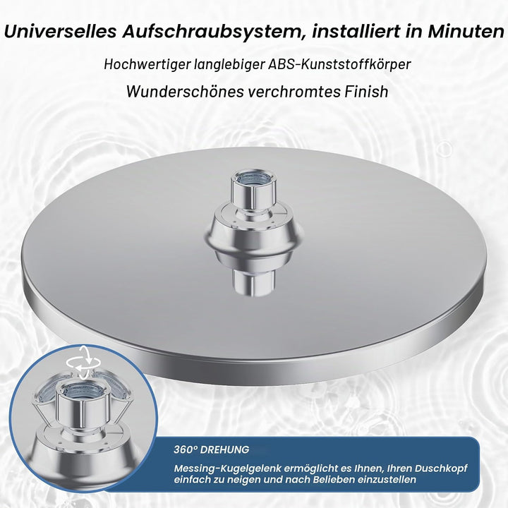 Regenduschkopf, YUANNY 10 Zoll Duschkopf Regendusche Wassersparend Universal-Kopfbrause mit Anti-Kal