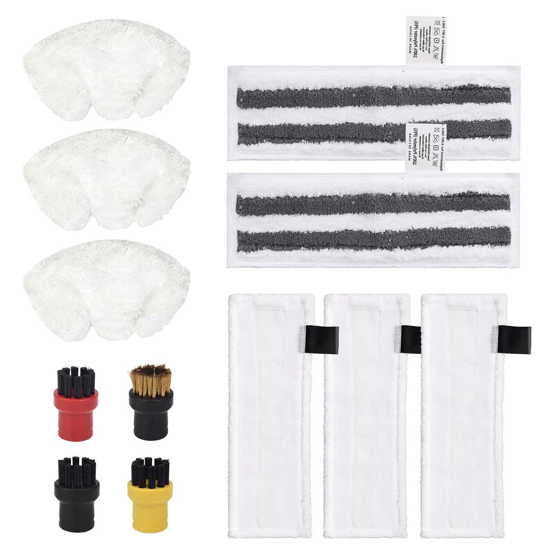 12 Stück Ersatzpads Set für Kärcher Dampfreiniger Zubehör, Ersatz Bodentücher Kompatibel für EasyFix