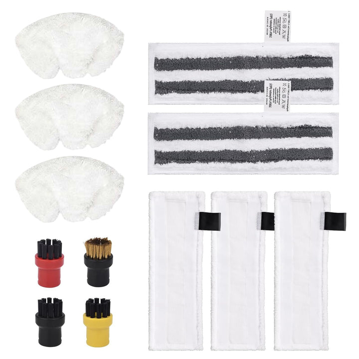 12 Stück Ersatzpads Set für Kärcher Dampfreiniger Zubehör, Ersatz Bodentücher Kompatibel für EasyFix