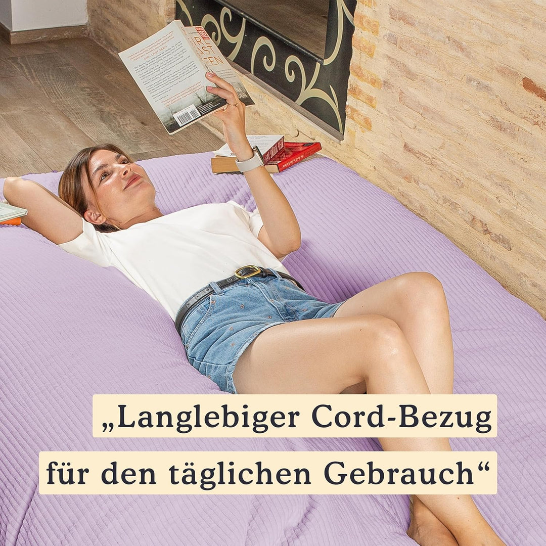 bananair - Sitzsack XXL aus Cordstoff Breit Gerippt für Kinder und Erwachsene - Weich und Bequem - M