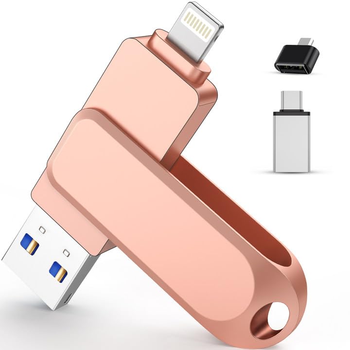 USB-Stick für iPhone, 64 GB, Mfi Certified Lightning 3-in-1, externer Speicher, USB-Stick, für iPhon