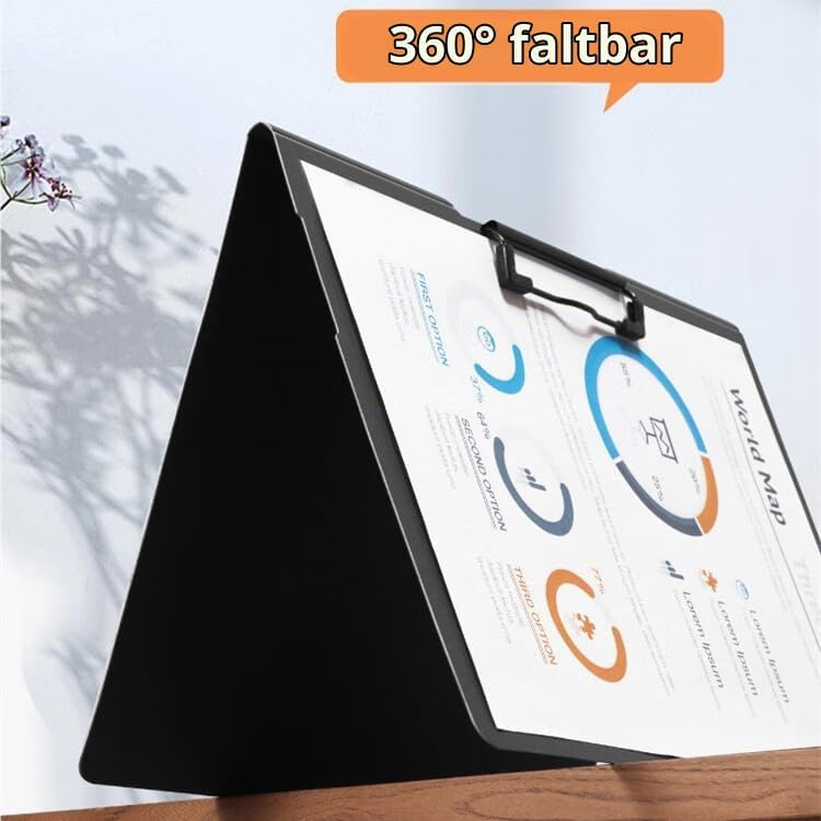Klemmbrett A4, 6er Schreibbrett mit Deckel, Kunststoff Ordner für Büroangestellte/Schule/Industrie -