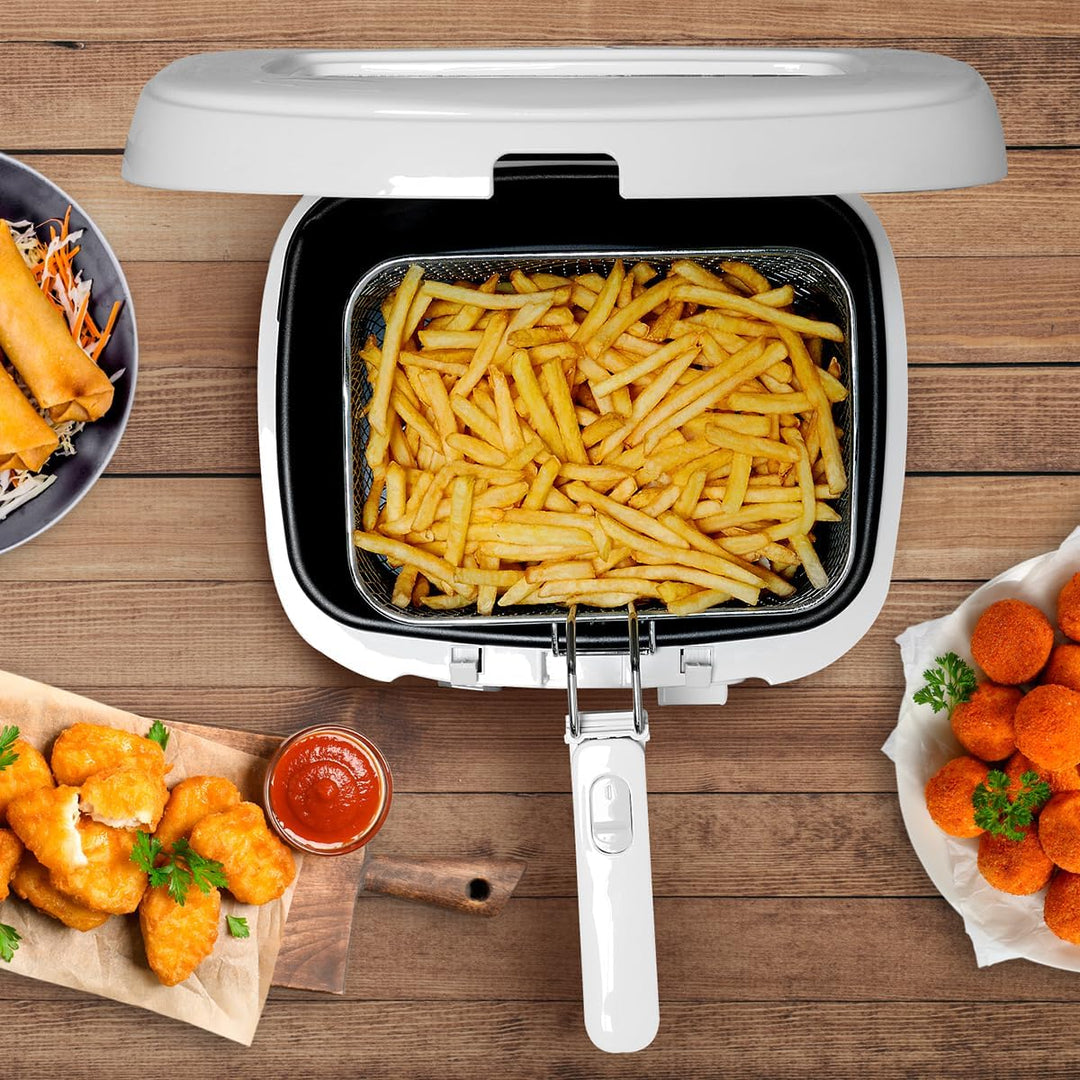 alpina Friteuse 2,5L DF-165 - Friteuse mit Fett 1800W - Einstellbare Temperatur bis 190°C - für 2 bi