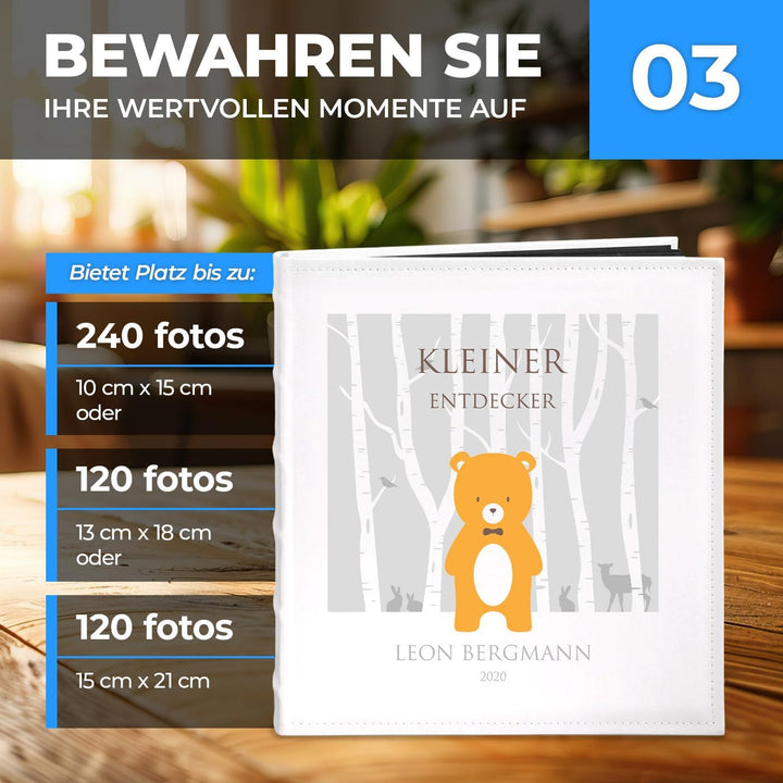 Maverton Fotoalbum zum Selbstgestalten + mit Aufdruck - für 240 Fotos 10x15-60 schwarze Seiten - Grö