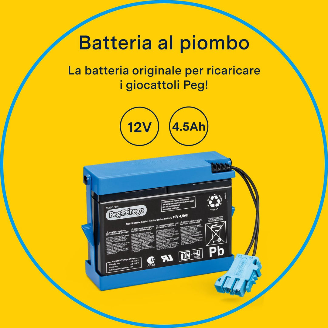 Peg Perego - Batterie, 12 V 12V, 4.5 Ah, 12V, 4.5 Ah