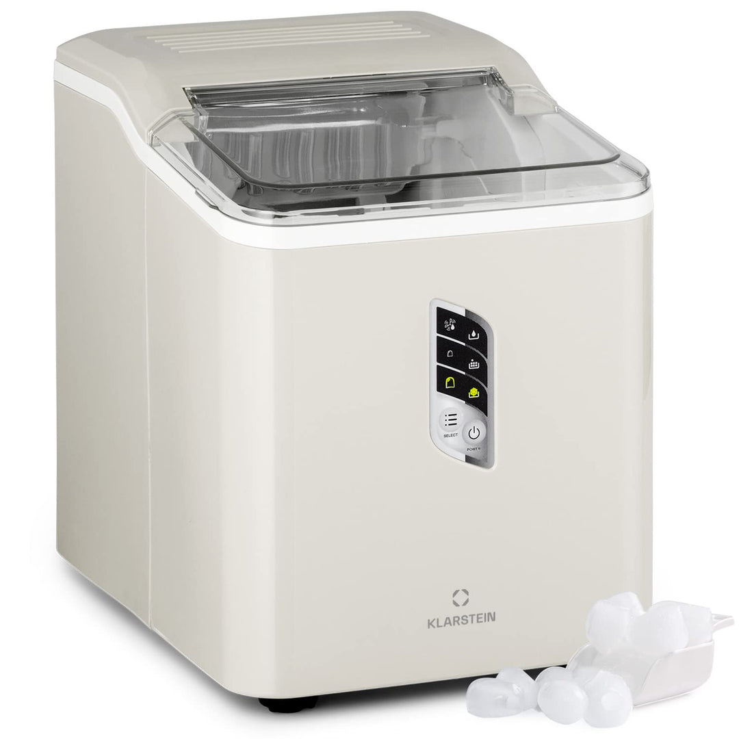 Klarstein Eiswürfelmaschine für Zuhause Camping Gastro, Schnelle Mini Eiswürfelmaschine Klein, Profi