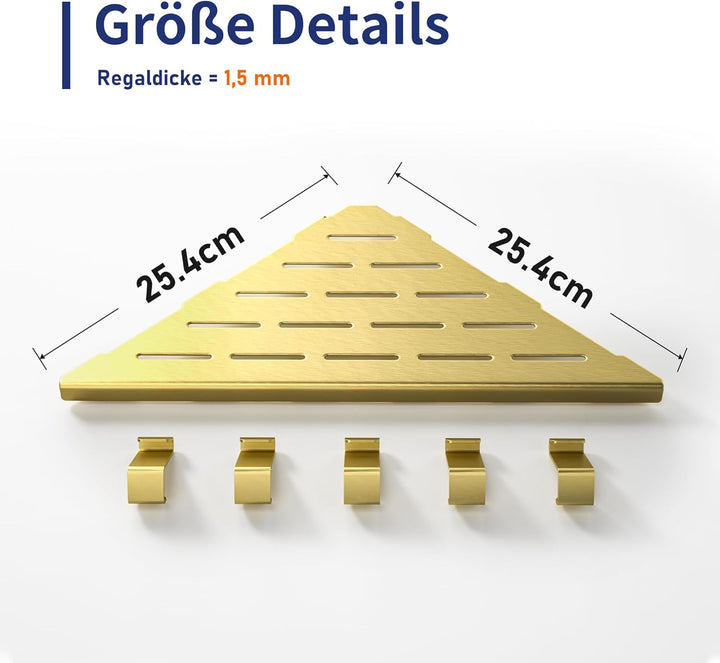 Eck-Duschregal Edelstahl 304,Eckregal Dusche 25.4cm,Duschablage Ecke für Badrenovierung,Eckablage Du