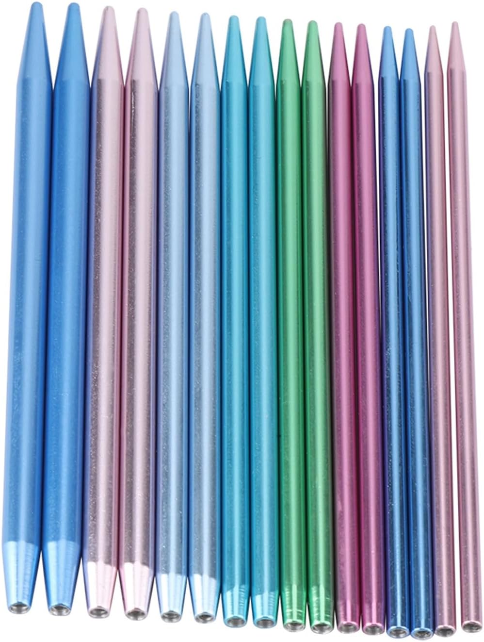 Bunte Rundstricknadelsets, Austauschbares Aluminium-Häkelset für DIY-Geschenke, 13 Strickpickel der