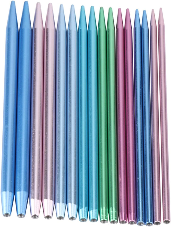 Bunte Rundstricknadelsets, Austauschbares Aluminium-Häkelset für DIY-Geschenke, 13 Strickpickel der
