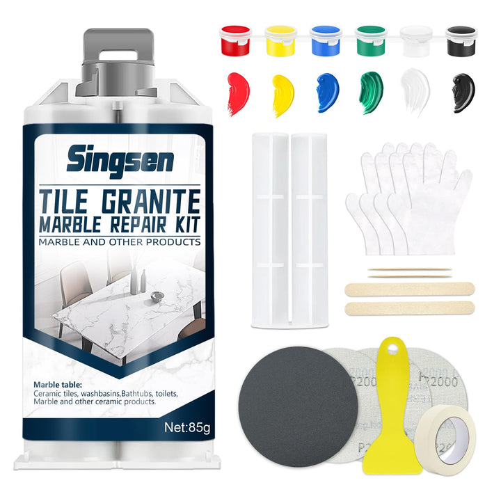 Fliesen Granit Marmor Reparatur-Set, Marmor Reparatur-Set (Farbabstimmung), Starkes und wasserdichte