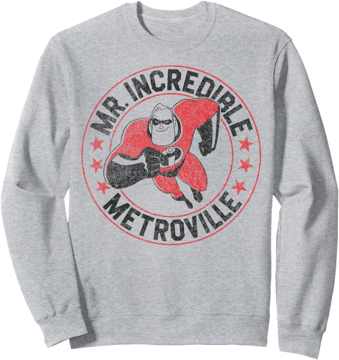 Disney Pixar Incredibles Mr. Incredible Metroville Poster Sweatshirt