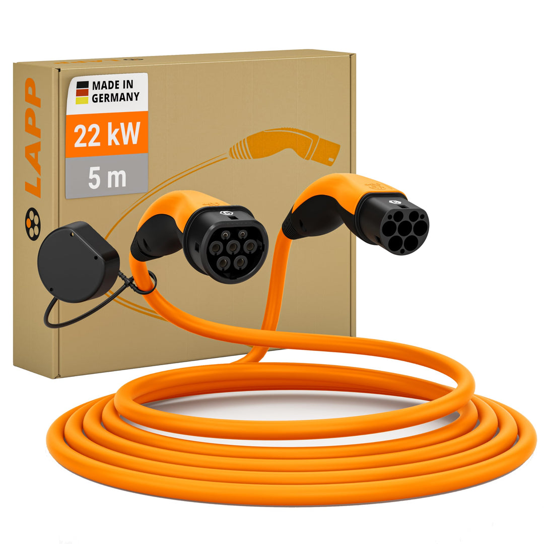 Lapp Mobility Helix Typ 2 Ladekabel 22 KW/Selbstaufrollend / 32 A / 3-Phasig/E-Auto Ladekabel/Mode 3
