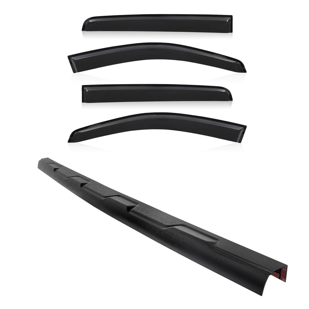 Ladekantenschutz & Windabweiser Set für Ford Ranger 2012–2022 (T6/T7/T8) Doppelkabine, Regenabweiser