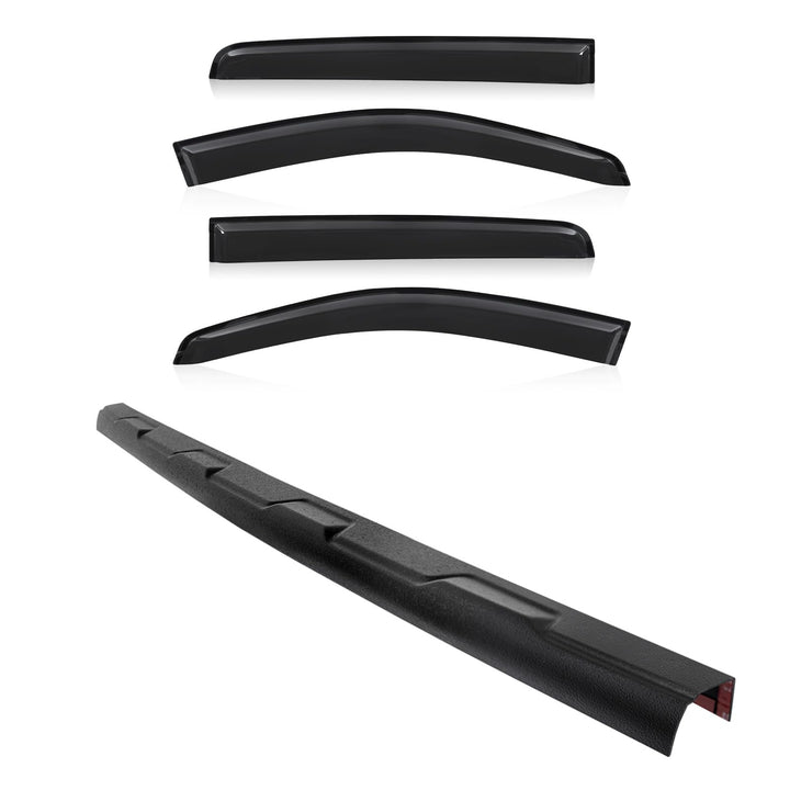 Ladekantenschutz & Windabweiser Set für Ford Ranger 2012–2022 (T6/T7/T8) Doppelkabine, Regenabweiser