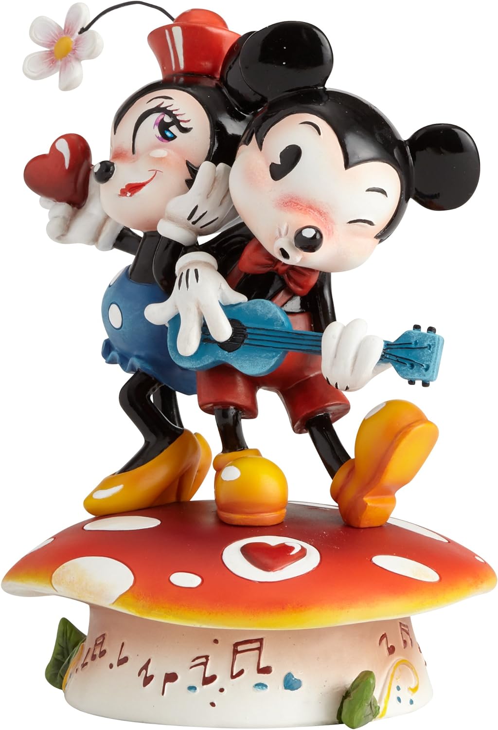 Disney Miss Mindy Presents Mickey & Minnie Mouse Figurine, Resin, Multicolour, 12 x 10 x 15 cm