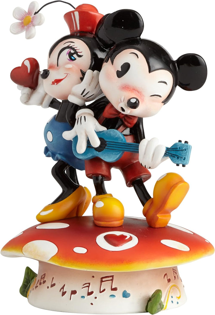 Disney Miss Mindy Presents Mickey & Minnie Mouse Figurine, Resin, Multicolour, 12 x 10 x 15 cm