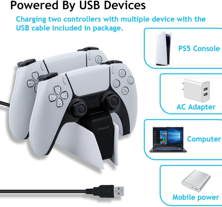 Mcbazel Ladestation PS5 Controller für PS5 Controller DualSense-Controller-Ladestation mit LED-Licht