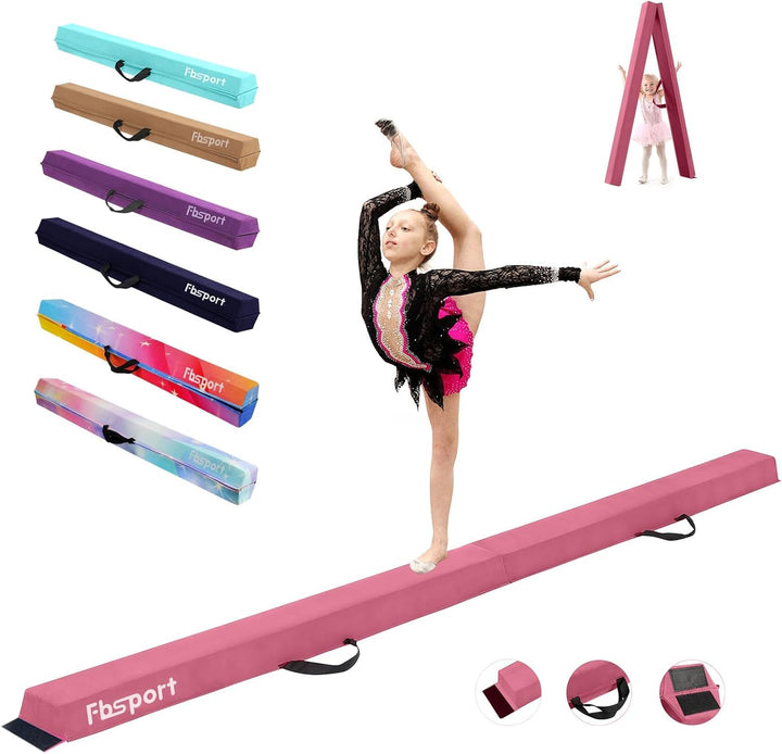 FBSPORT Schwebebalken, Faltender Schwebebalken Kinder, Gymnastik Balance Balken,Beflockungsschicht B