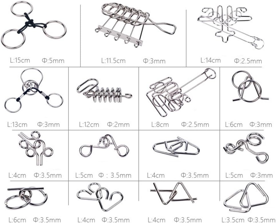 Gracelaza 30 Stück Entwirrung Puzzles Geduldspiele Set - Knobelspiele Kit - Magisches Spielzeug - De