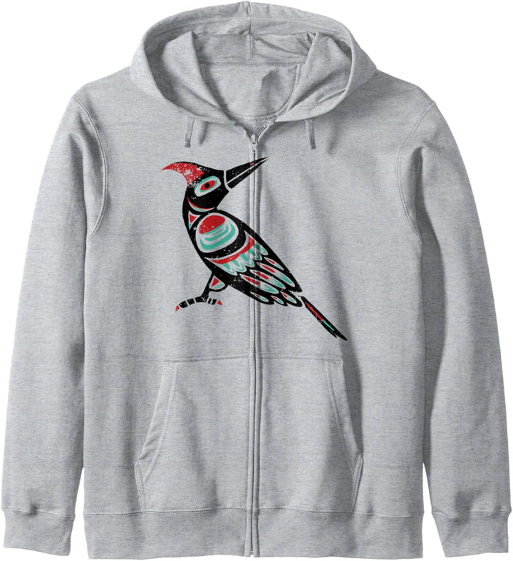 Native American Woodpecker Astrologisches Zeichen Indian Zod Kapuzenjacke