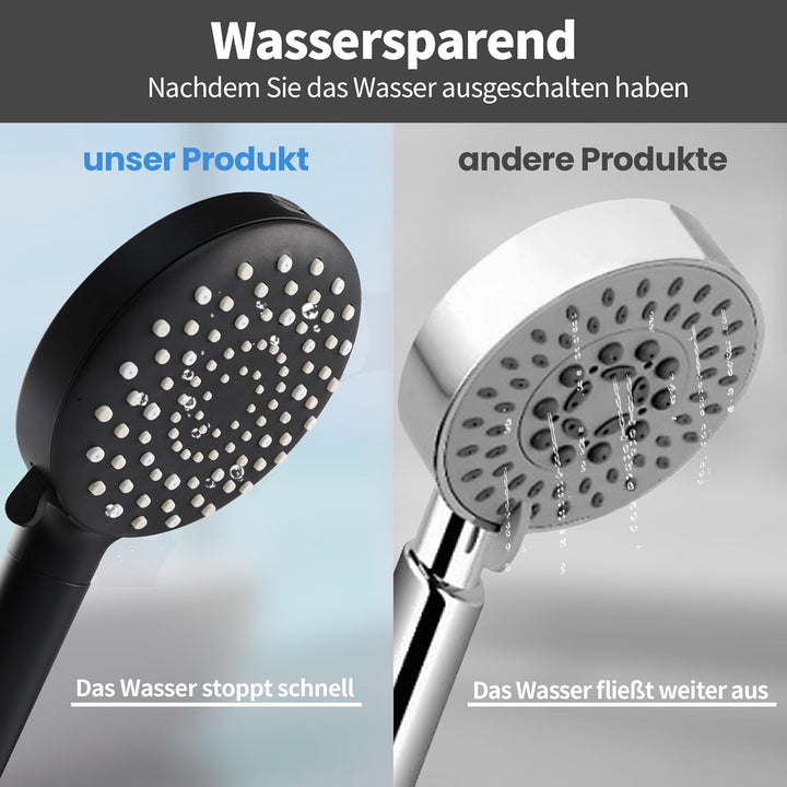 SANYCASA Duschkopf mit Filter 7 Jet Duschkopf mit Schlauch Duschbrause Shower Head Wassersparend Sch