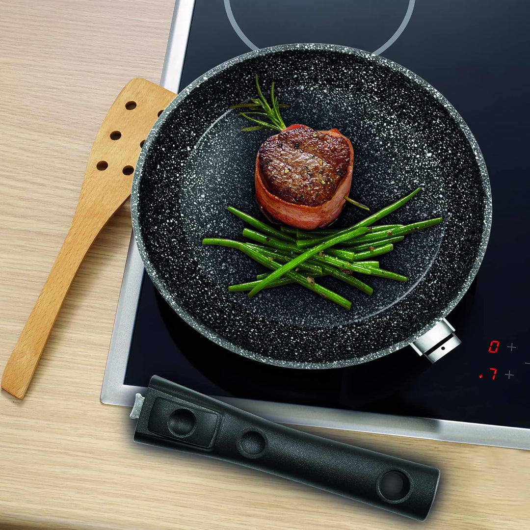 STONELINE Flex Made in Germany Bratpfanne 24cm, mit abnehmbarem Griff, antihaft beschichtete Pfanne