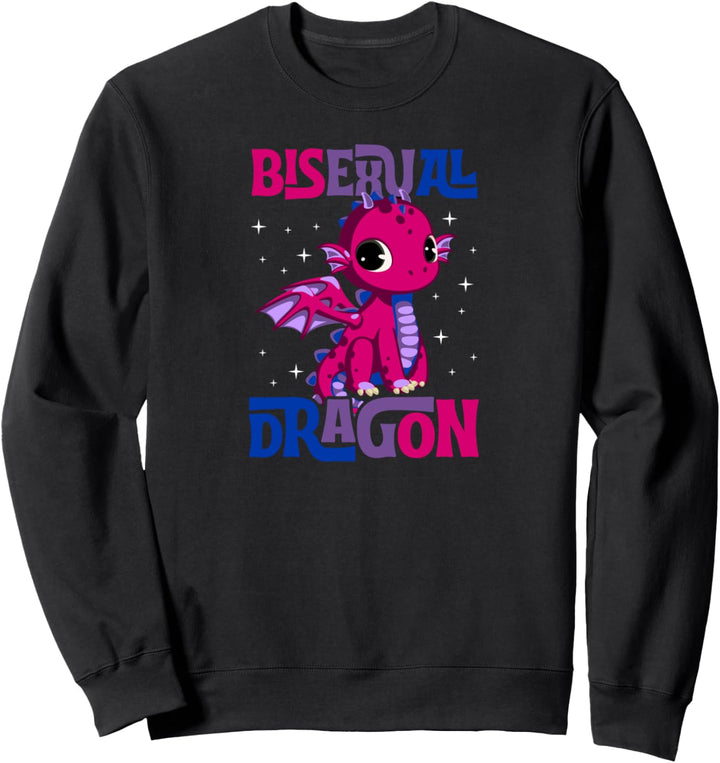 Bisexueller Drache, lustig, süss, Majestätisch, Bi Pride Flagge, Stuff Sweatshirt