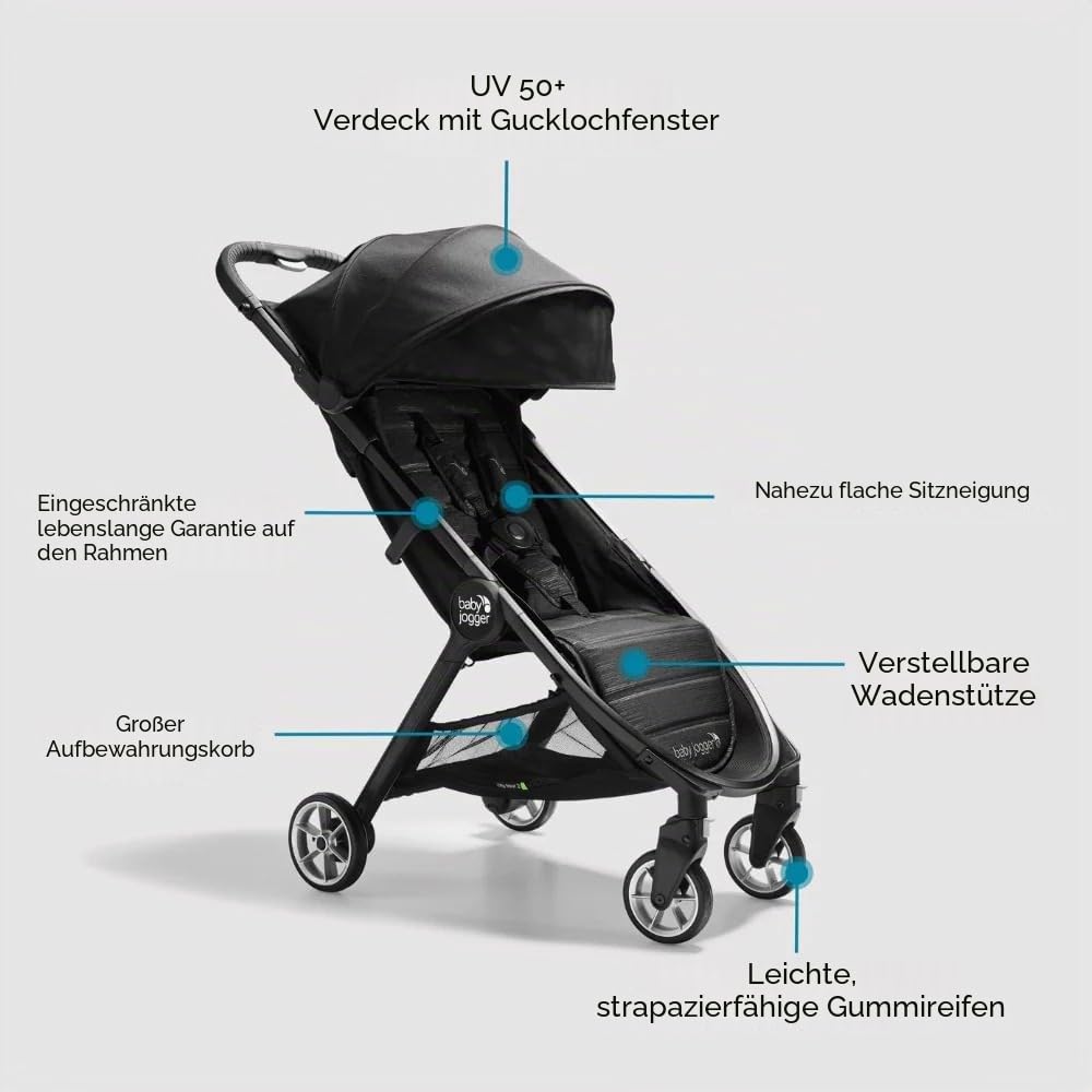 Baby Jogger City Tour 2 Reisebuggy | Kleiner, leichter und kompakter Buggy mit Einhandfalt | Everett
