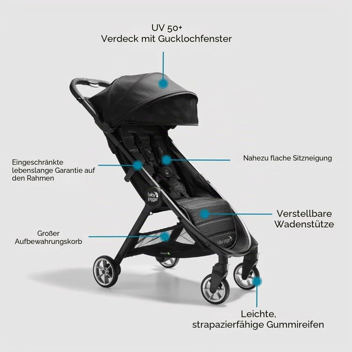Baby Jogger City Tour 2 Reisebuggy | Kleiner, leichter und kompakter Buggy mit Einhandfalt | Everett