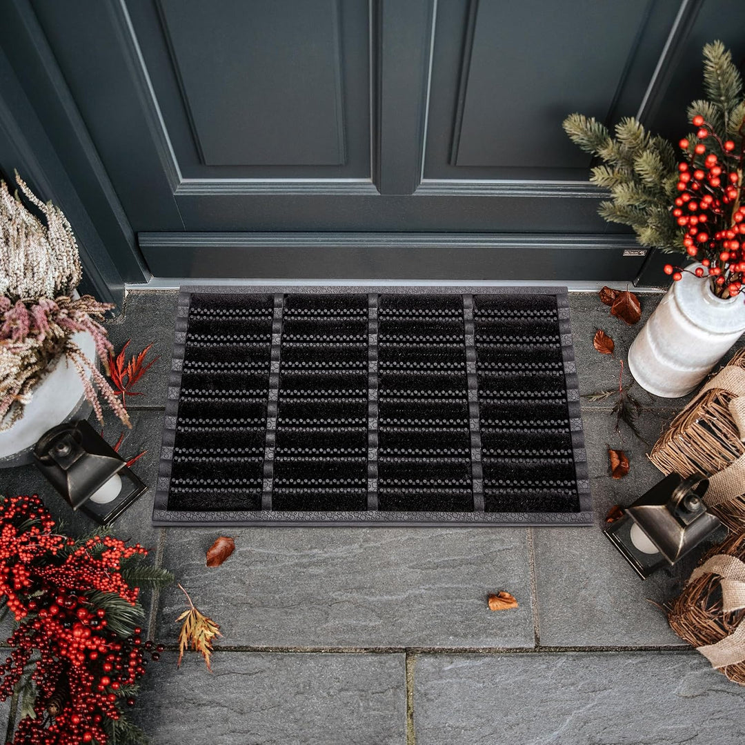NYVI Outdoor Fussmatte KokosGUARD 40x60 cm Schwarz - Wetterfest, rutschfest, Robust - Fussabtreter m