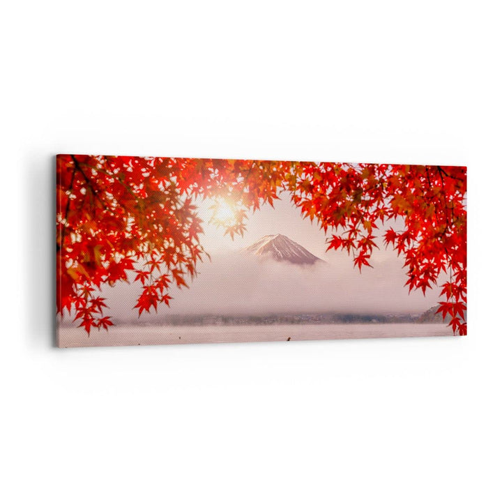 Wandbilder Dekoration Wohnzimmer Vulkan See Panorama Bilder auf Leinwand 120x50cm Leinwandbild mit R