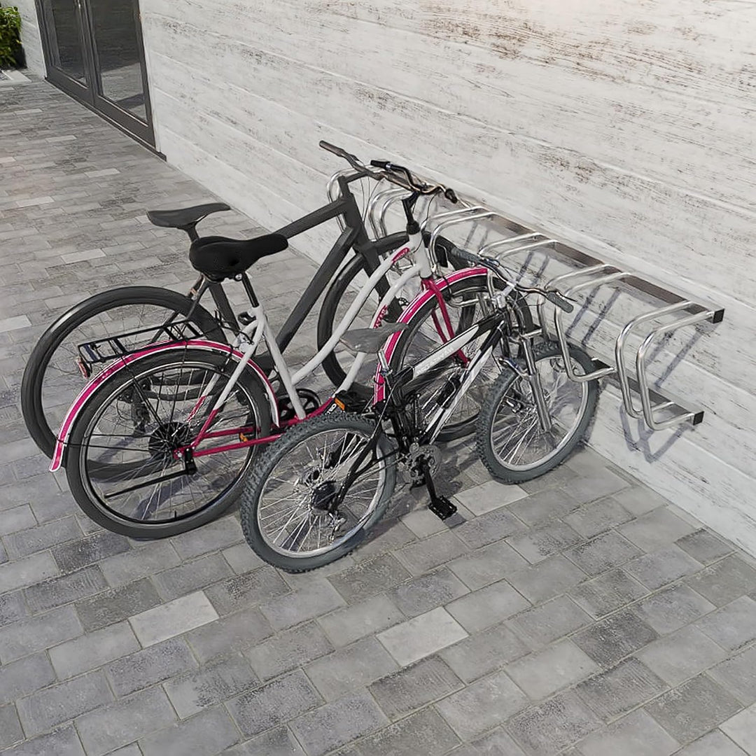 XMTECH Fahrradständer Boden für 6 Fahrräder mit 30-60 mm Reifenbreiten, Fahrradhalter Aufstellstände