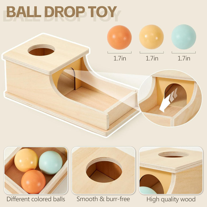 Atoylink Montessori Babyspielzeug ab 6 Monate Sensorik Spielzeug mit Objektpermanenz Box & Stapelbec