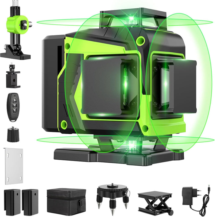 Kreuzlinienlaser Grün 16 Linien Nivellierlaser, 4 x 360 ° Laser wasserwaage, linienlaser kreuzlaser